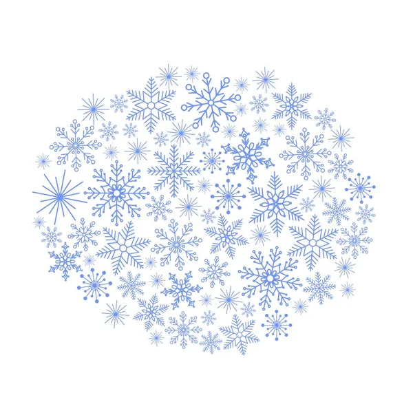 Sneeuwvlok Vormloze Wolk Eenvoudige Kerstvakantie Viering Decor Vector Illustratie Winter — Stockvector