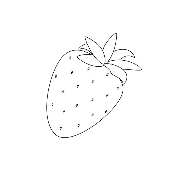 Aardbeien Fruit Eenvoudige Krabbel Schets Vector Illustratie Met Hand Getekend — Stockvector