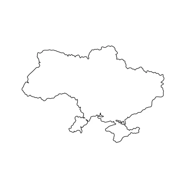 Ukraine Map Simple Outline Vector Illustration Symbol Courage Freedom Patriotic — Stock Vector