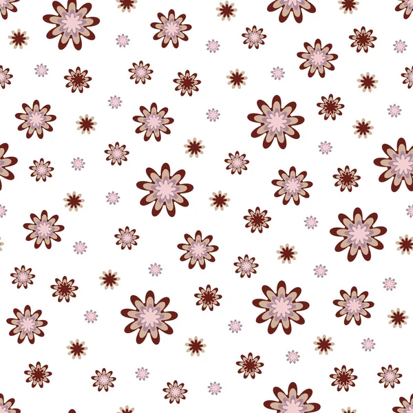 Einfache Pastellfarbene Cartoon Blume Nahtlose Muster Flachen Stil Vektor Illustration — Stockvektor