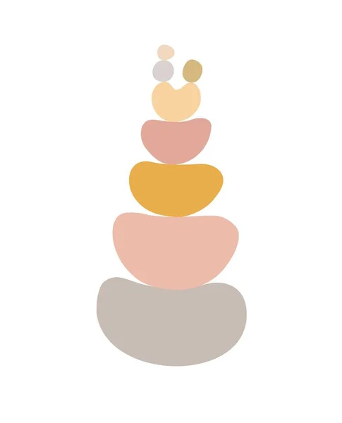 Zen Stones Cairns Simple Abstract Flat Style Vector Illustration Relax — 스톡 벡터