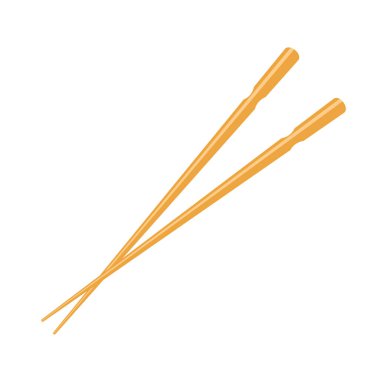 Yemek çubukları basit el çizimi vektör çizimi, ahşap geleneksel Japon, Çin, Asya çubukları doğu mutfağı yemekleri ve suşi yemek için, ayrıntılı tasarım elementi