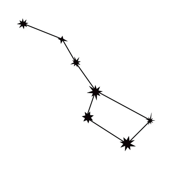 Illustration Vectorielle Simple Doodle Constellation Big Dipper Élément Majeur Mineur — Image vectorielle