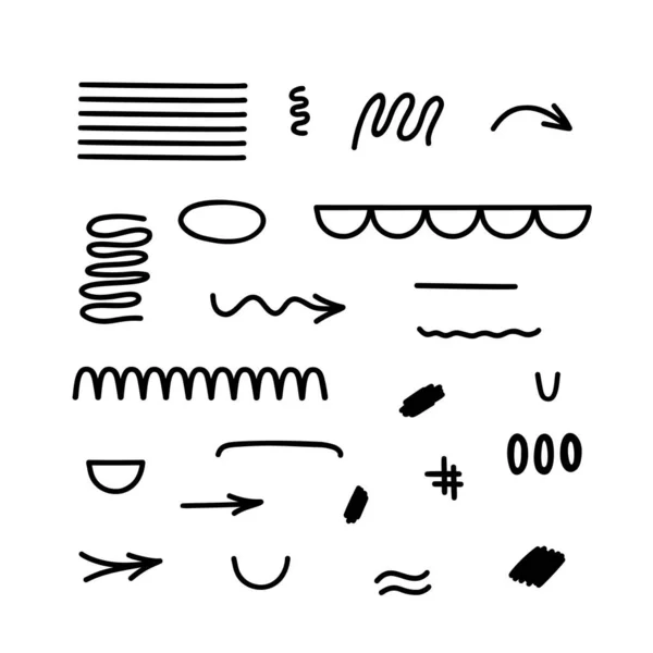 Абстрактні Текстури Набір Ручних Малюнків Векторні Ілюстрації Прості Каракулі Елементи — стоковий вектор