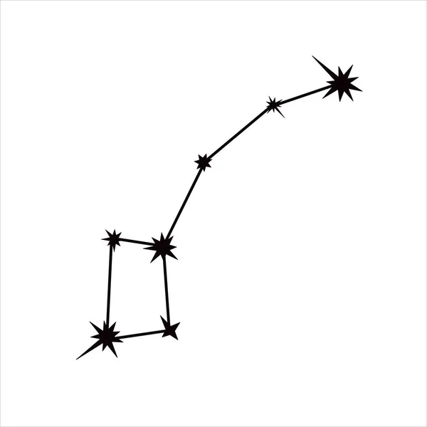 小さな北斗七星星座シンプルなドアベクトルイラスト ウルサ大と小天文学のシンボルデザイン要素 子供用品 ポスター カード 招待状のラインに接続されている星 — ストックベクタ