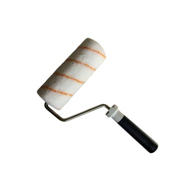 Temiz yeni boya silindiri kesme aracı, tamir çalışması için kırpma yolu nesnesi ile izole