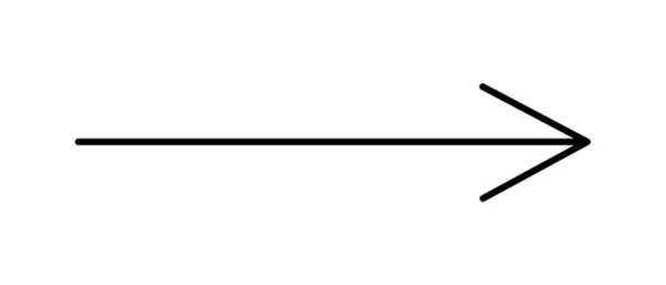 Flecha Simple Ilustración Vectorial Dibujado Mano Signo Horizontal Apuntando Dirección — Vector de stock