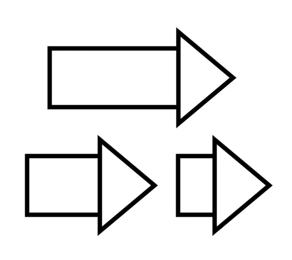 Flèches Dessinées Main Illustration Vectorielle Simple Signe Horizontal Pointant Vers — Image vectorielle