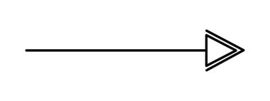 Basit el çizimi vektör illüstrasyonunu oku, yatay işaret sağa işaret ediyor