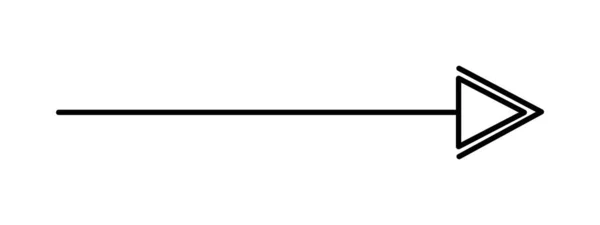 Flecha Simple Ilustración Vectorial Dibujado Mano Signo Horizontal Apuntando Dirección — Vector de stock