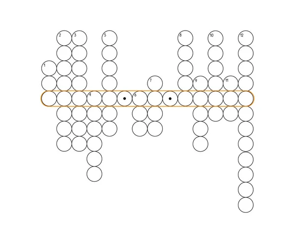 空のクロスワードパズルグリッド 空のテンプレートサークルは 任意の単語パズルを作成するために使用する準備ができて リドル 教育やレジャーゲームのために記入します — ストックベクタ