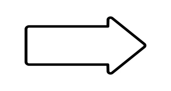 화살표 간단한 손으로 일러스트레이션 오른쪽 방향을 보여주는 — 스톡 벡터
