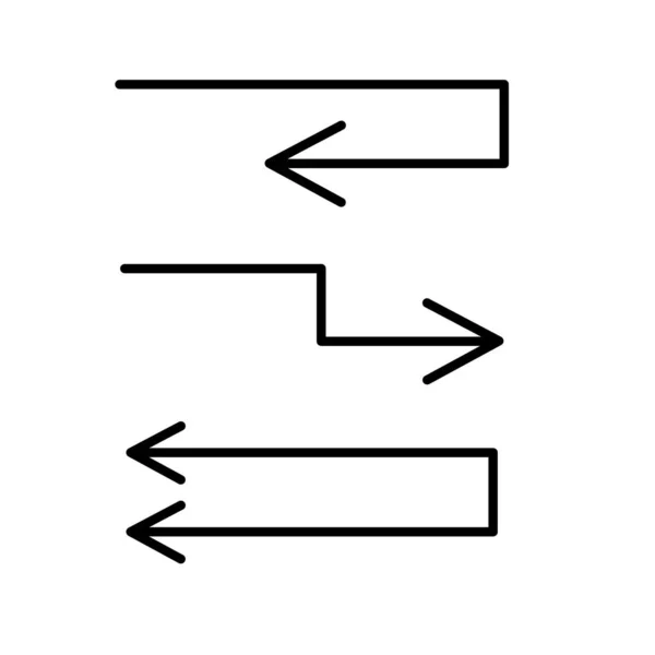 矢印は簡単な手描きのベクターのイラスト 右を指す自由な形の印を置き 方向を示します — ストックベクタ