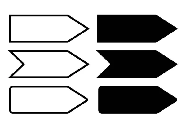 Flechas Conjunto Simple Ilustración Vectorial Dibujado Mano Signo Forma Libre — Vector de stock