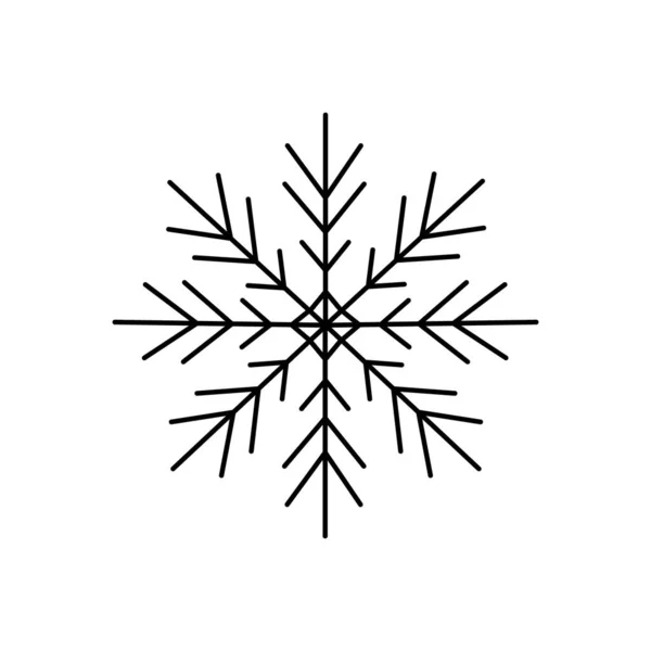 Snowflake Christmas Simple Doodle Linear Hand Drawn Vector Illustration Winter — Stock Vector