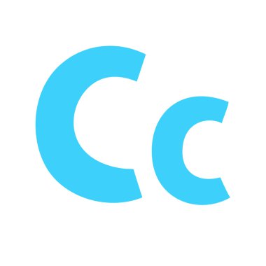 Karalama oyunculu harf C büyük harf, küçük abc renkli çizgi film komik stili, İngiliz alfabe vektör çizimi, çok renkli yazı tipi harfleri, semboller, şirin moda dekoratif harfler