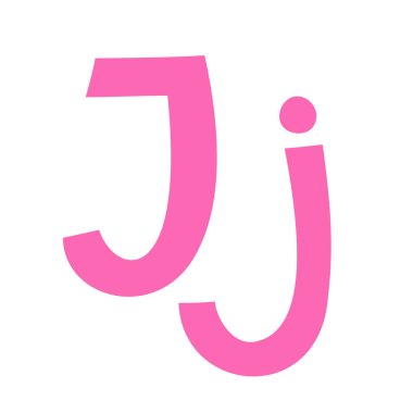 Büyük harf J büyük harf, küçük abc renkli çizgi film komik stili, İngiliz alfabe vektör çizimi, çok renkli yazı tipi harfleri, semboller, şirin moda dekoratif harfler