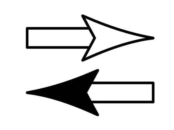 Flechas Simple Ilustración Vectorial Dibujado Mano Signo Forma Libre Que — Vector de stock