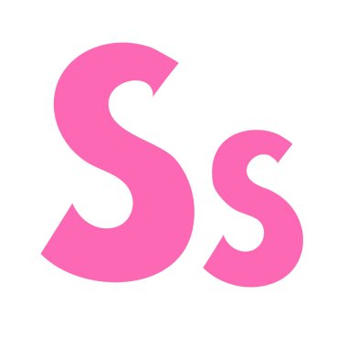 Karalamalı oyuncu harf S büyük harf, küçük abc renkli çizgi film komik stili, İngiliz alfabe vektör çizimi, çok renkli yazı tipi harfleri, semboller, şirin moda dekoratif harfler