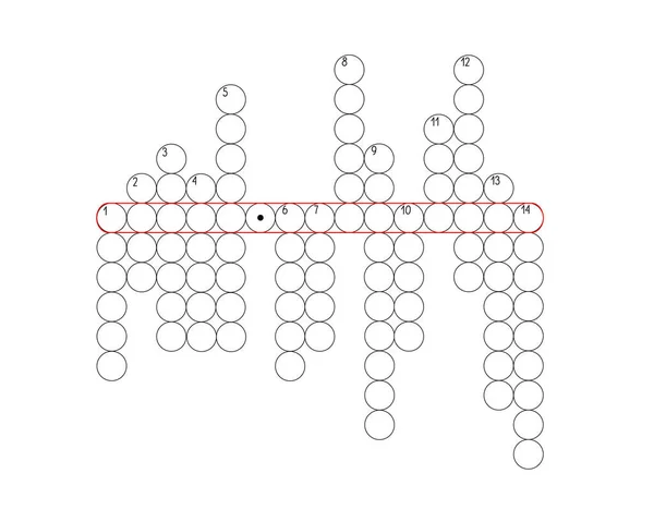 Leere Kreuzworträtsel Gitter Leere Vorlagen Kreise Zum Ausfüllen Für Rätsel — Stockvektor