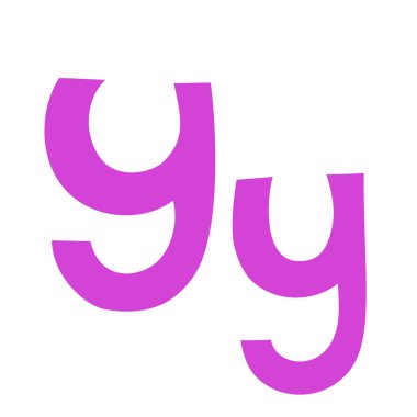 Karalama oyunculu harf Y büyük harf, küçük abc renkli çizgi film komik stili, İngiliz alfabe vektör çizimi, çok renkli yazı tipi harfleri, semboller, şirin moda dekoratif harfler