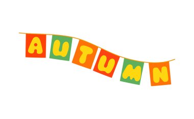 Sonbahar kiraz kuşu desenli bayram tasarımı unsuru, Şükran Günü için şenlikli dekor vektör ilüstrasyonu veya geleneksel hasat etkinlikleri, çocukların doğum günü partileri