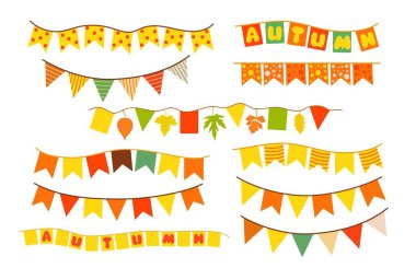 Sonbahar kiraz çiçekleri dekoratif tatil tasarımı unsurları, Şükran Günü için şenlikli dekor vektör ilüstrasyonları veya geleneksel hasatları, çocukların doğum günü partileri