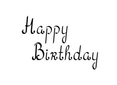 Mutlu yıllar el yazısı basit stil siyah mürekkep düzenlenebilir vektör illüstrasyonuyla yazılmış tebrik kartı, kutlama, poster, pankart, parti davetiyesi için izole edilmiş.