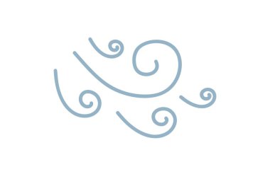 Sevimli el çizimi karalama minimalist vektör çizimi, hava, çevre, hava hareketi çizgisi sanat nesnesi, hava tahmini ikonu için basit sembol