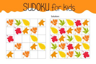 Sudoku sonbaharı eğitimsel oyun, boş aktivite çalışma çizelgesi, kayıp resimleri doldurmak için basılabilir şebeke, sonbahar mevsimi güncel güncel kelime dağarcığı, çözüm bulmacası, öğretmen kaynakları