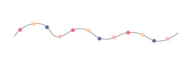 Noel renkli ışıklar kıvırcık telli çelenk basit karalama el çizimi vektör illüstrasyonu, yeni yıl için düz stil karikatür resmi, doğum günü etkinlikleri tasarımı