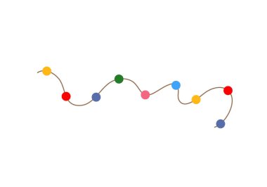 Noel renkli ışıklar kıvırcık telli çelenk basit karalama el çizimi vektör illüstrasyonu, yeni yıl için düz stil karikatür resmi, doğum günü etkinlikleri tasarımı