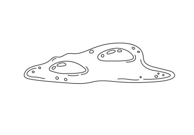 Basit bir taslak vektörde sahanda yumurta çizimi. Protein açısından zengin klasik kahvaltı yemeği. Besleyici, organik bir yemeği temsil eden menüler, posterler veya sağlık odaklı tasarımlar için idealdir.