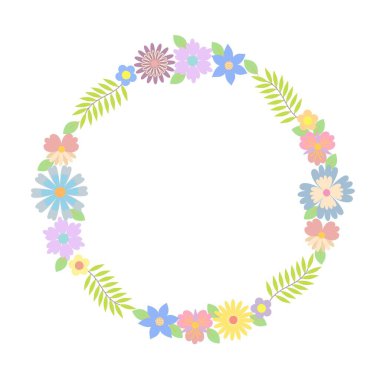 Dekoratif kaprisli çiçekler, yapraklar, düğün için basit çerçeve tasarımı öğesi, doğum günü, kart, arkaplan, davetiye, duvar kağıdı, çıkartma, dekorasyon