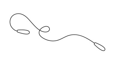 Eğimli kulplu ip atlama ve esnek kablo basit ana hatlı vektör çizimi, fitness, egzersiz, spor temalı tasarımlar, ikonlar, egzersiz rehberleri ve sağlıkla ilgili yaratıcı projeler için