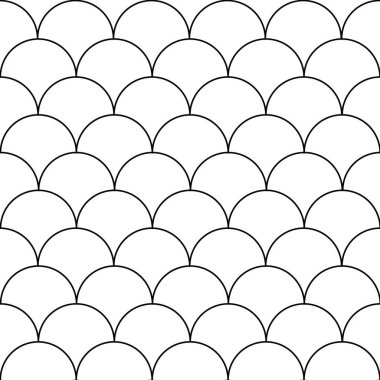 Yarı daire soyut dikişsiz desen, minimalist basit el çizimi vektör çizimi, üst üste binen elementlerin yama tasarımı dekoratif tek renkli doku, tekstil için tekrarlanan süs, hediye kağıdı