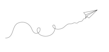 Kağıt düzlem çizimi el çizimi vektör çizimi çizimi, seyahat konsepti, uçakla seyahat, yolculuk ya da mesaj gönderme, çocuk oyuncağı basit çizgi sanatı, özgürlüğün sembolü, fikir