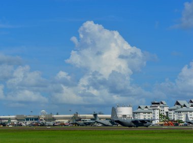 Langkawi, Malezya - 28 Mayıs 2023. Langkawi Havalimanı (LGK), Malezya.