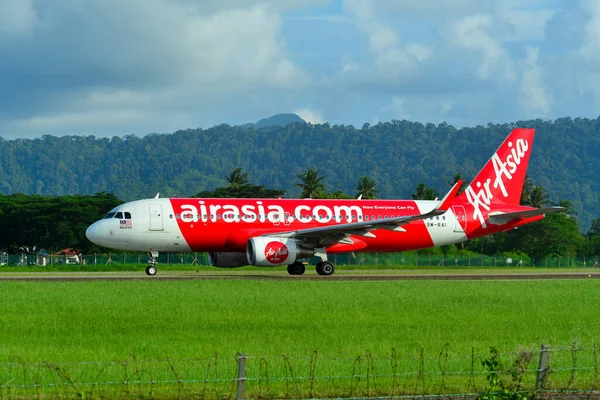 Langkawi Malesia Maggio 2023 Airasia Airbus A320 Rai Taxi All — Foto Stock