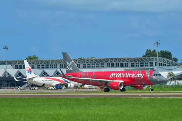 Langkawi Malasia Mayo 2023 Myairline Airbus A320 Dac Taxiing Aeropuerto —  Fotos de Stock
