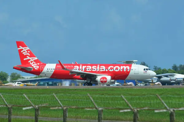 Langkawi Malesia Maggio 2023 Rae Airasia Airbus A320 Atterra All — Foto Stock