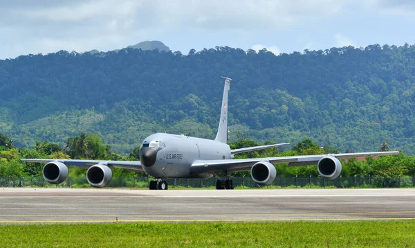 马来西亚兰卡维 2023年5月28日 美国空军 Usaf 135 Stratotanker Amc 10294出租车从马来西亚Langkawi机场起飞 — 图库照片