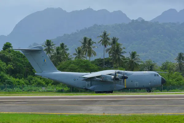 马来西亚兰卡维 2023年5月28日 马来西亚皇家空军 Rmaf 空中客车A400 Atlas M54 03滑行从马来西亚兰卡维机场起飞 — 图库照片