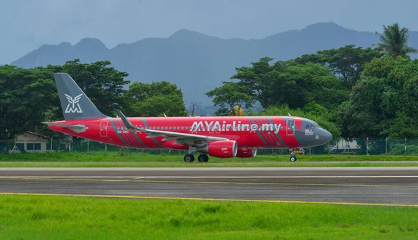 Langkawi Malezya Mayıs 2023 Myairline Airbus A320 Dac Langkawi Havaalanı — Stok fotoğraf