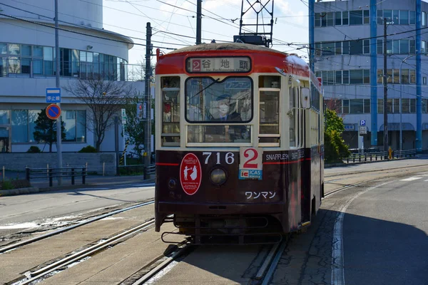 Hakodate Japan April 2023 Vintage Tram Rijdt Straten Van Hakodate — Stockfoto