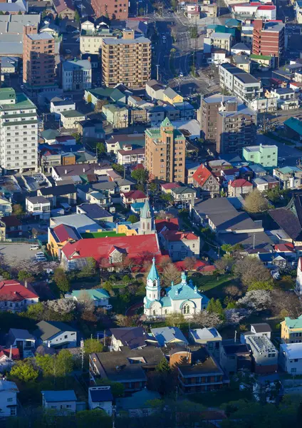 Hakodate Japão Abril 2023 Cenário Centro Cidade Velha Igreja Vista — Fotografia de Stock