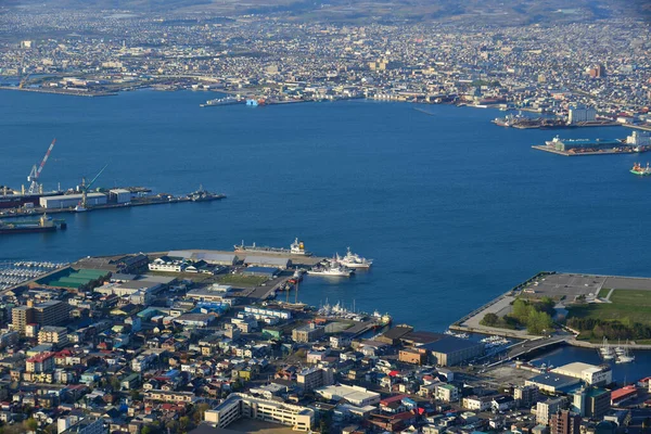 Hakodate Japonia Kwietnia 2023 Krajobraz Miasta Portowego Zachodzie Słońca Widok — Zdjęcie stockowe