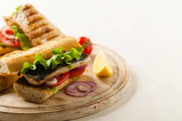 伝統的なトルコのサンドイッチにサバの焦がし — ストック写真