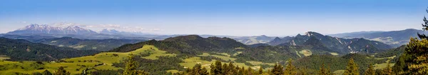 Een Prachtig Panorama Van Het Pieniny Gebergte Het Tatra Gebergte — Stockfoto