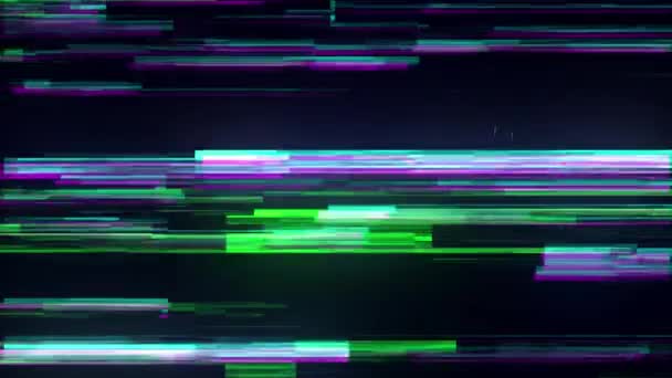 抽象的なグリッチの背景 ノイズの影響でデジタル損傷の背景 エラーテクスチャ コンピュータウイルスだ コードが破損してる 3Dレンダリング — ストック動画